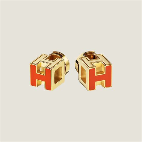 hermes cage h earrings|hermes horn and lacquer earrings.